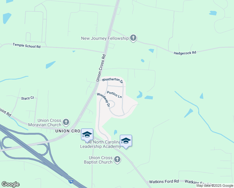 map of restaurants, bars, coffee shops, grocery stores, and more near 4311 Portico Lane in Kernersville