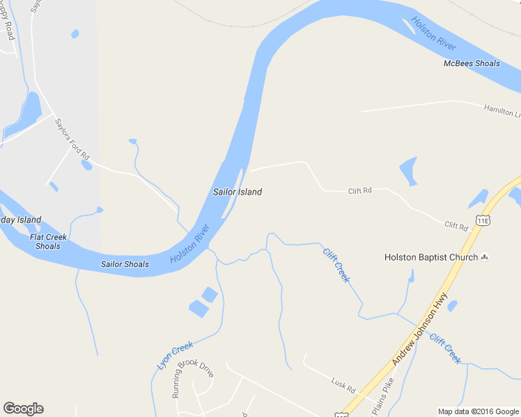 map of restaurants, bars, coffee shops, grocery stores, and more near 9612 Clift Road in Strawberry Plains