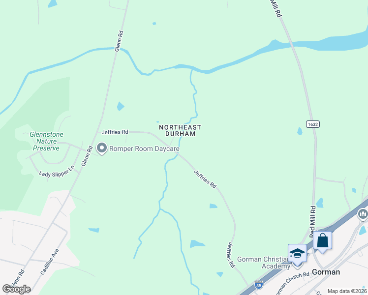 map of restaurants, bars, coffee shops, grocery stores, and more near 4300 Jeffries Road in Durham