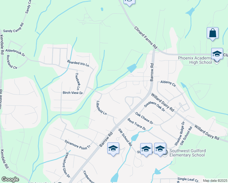 map of restaurants, bars, coffee shops, grocery stores, and more near 672 Nikyle Circle in High Point