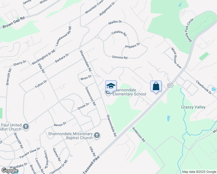 map of restaurants, bars, coffee shops, grocery stores, and more near 4812 Cannon Ridge DR. in Knoxville