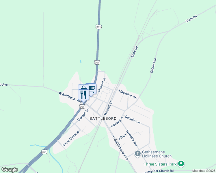 map of restaurants, bars, coffee shops, grocery stores, and more near in Rocky Mount