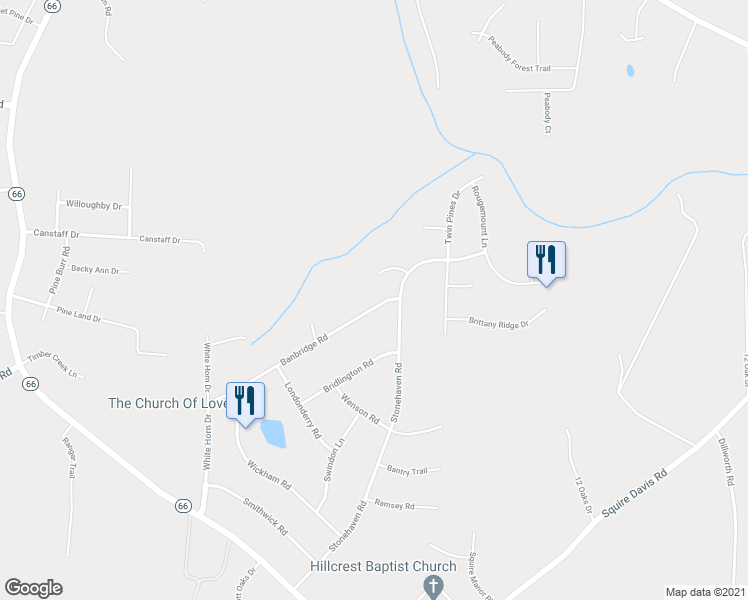 map of restaurants, bars, coffee shops, grocery stores, and more near 1659 Banbridge Road in Kernersville