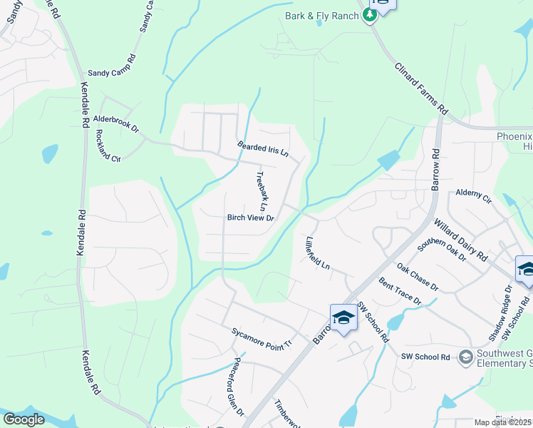 map of restaurants, bars, coffee shops, grocery stores, and more near 4500 Treebark Lane in High Point