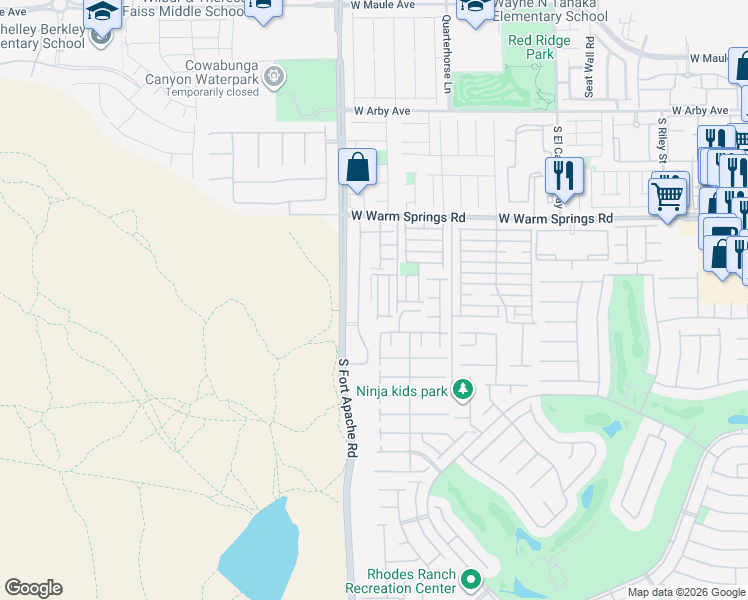 map of restaurants, bars, coffee shops, grocery stores, and more near 7471 Aademar Street in Las Vegas