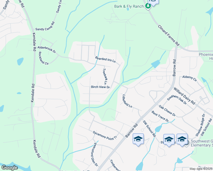 map of restaurants, bars, coffee shops, grocery stores, and more near 4500 Treebark Lane in High Point