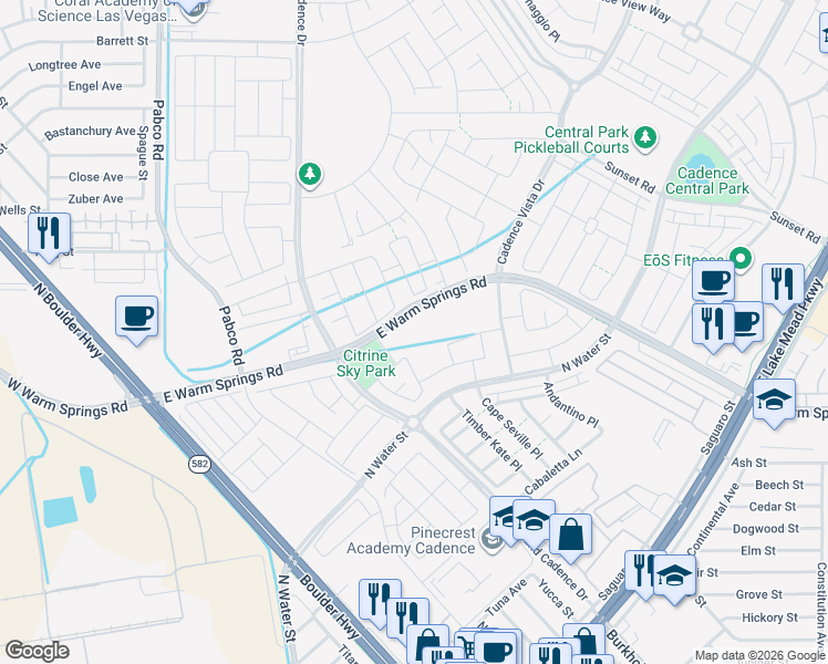 map of restaurants, bars, coffee shops, grocery stores, and more near in Henderson