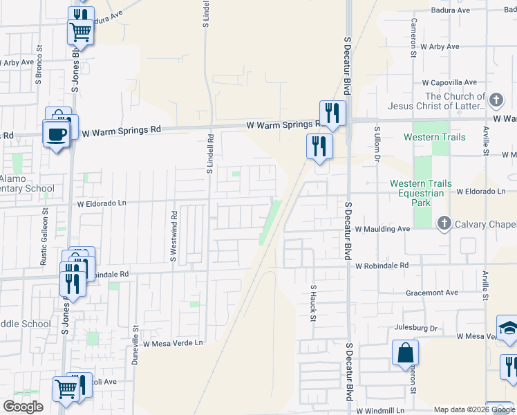 map of restaurants, bars, coffee shops, grocery stores, and more near 5289 Coral Ribbon Avenue in Las Vegas
