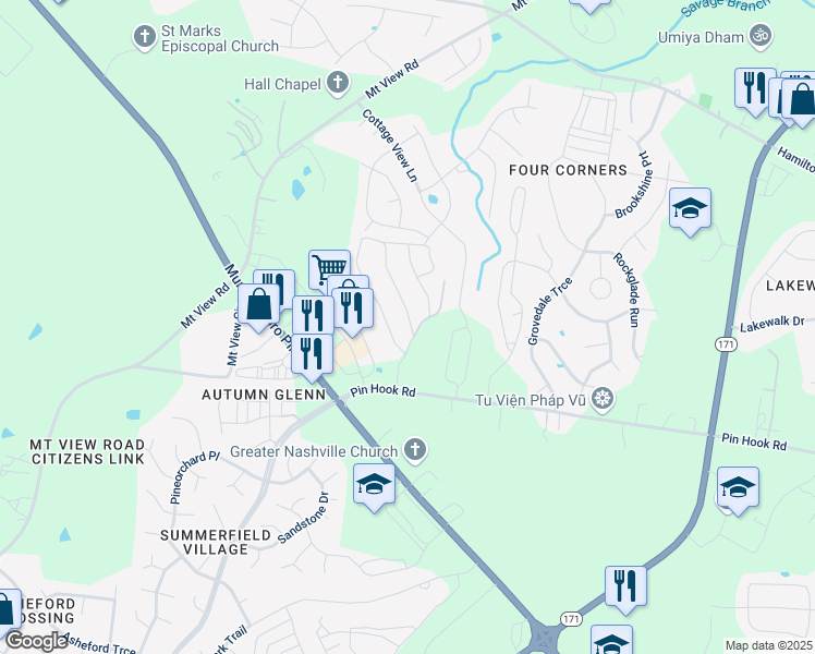 map of restaurants, bars, coffee shops, grocery stores, and more near 701 Bradburn Village Way in Nashville
