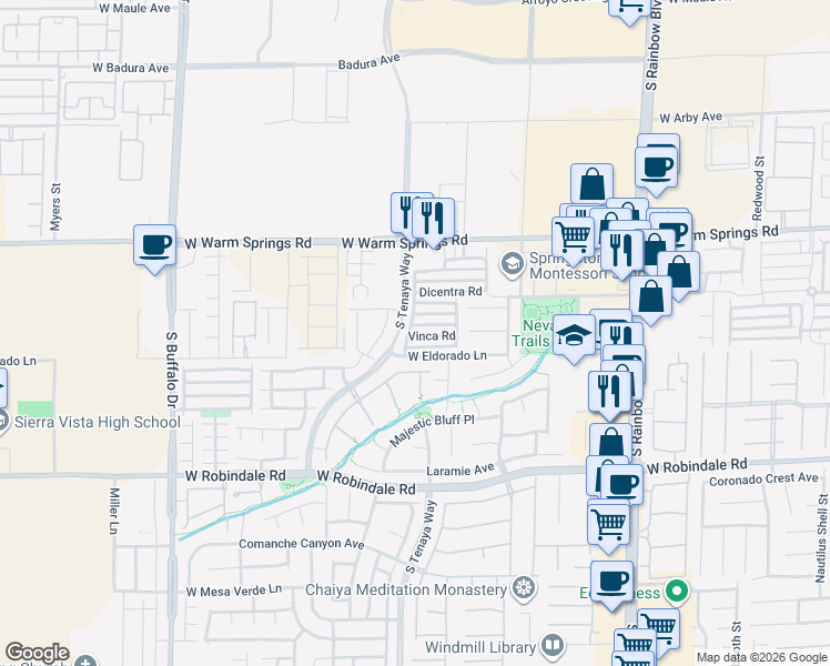 map of restaurants, bars, coffee shops, grocery stores, and more near in Las Vegas