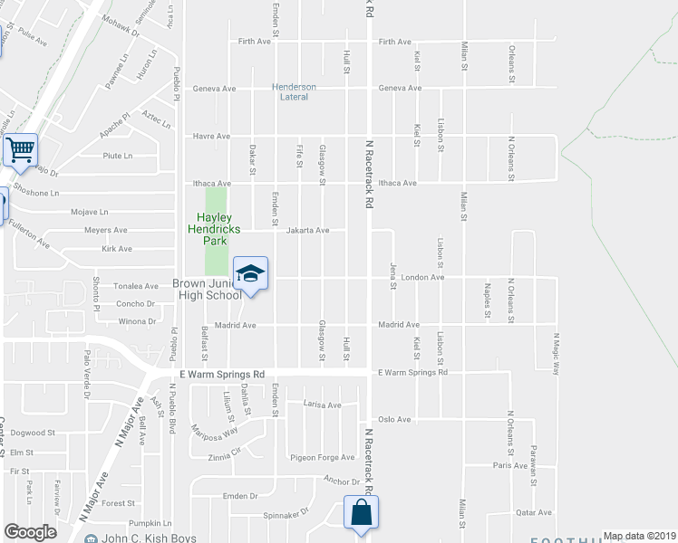 map of restaurants, bars, coffee shops, grocery stores, and more near 320 Hull Street in Henderson