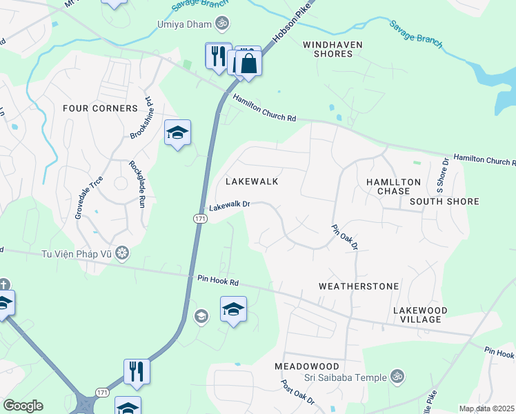 map of restaurants, bars, coffee shops, grocery stores, and more near 1040 Lakewalk Drive in Nashville