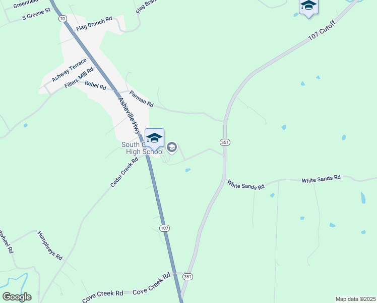 map of restaurants, bars, coffee shops, grocery stores, and more near 7469 Asheville Highway in Greeneville