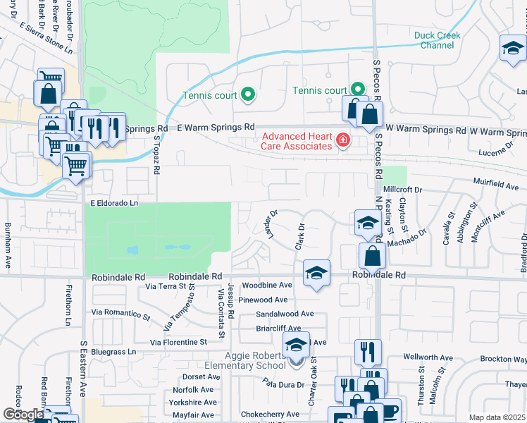 map of restaurants, bars, coffee shops, grocery stores, and more near 353 Lander Terrace in Henderson