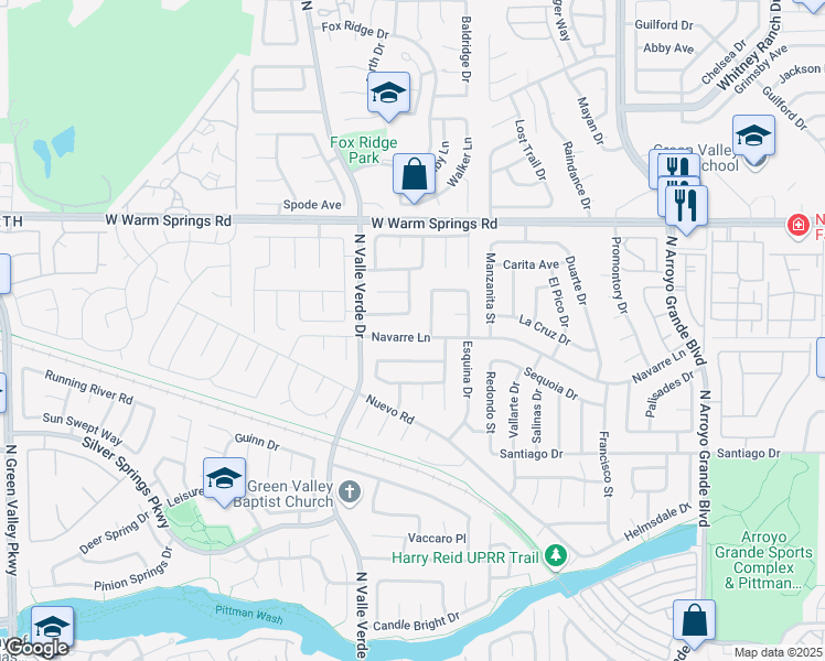 map of restaurants, bars, coffee shops, grocery stores, and more near 1824 Navarre Lane in Henderson