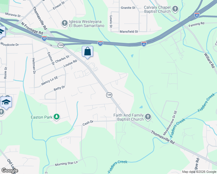 map of restaurants, bars, coffee shops, grocery stores, and more near 136 Dawnview Drive in Winston-Salem