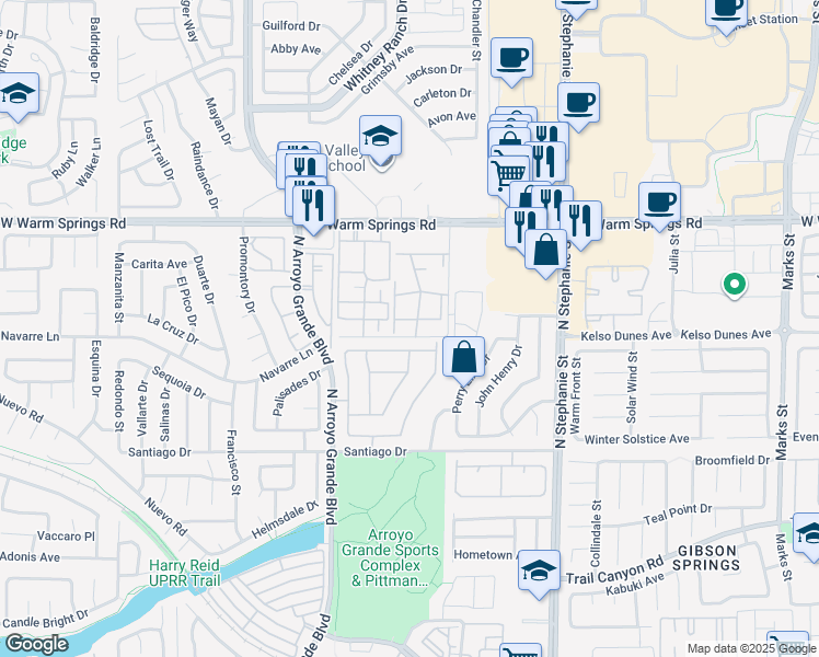 map of restaurants, bars, coffee shops, grocery stores, and more near 311 Manti Place in Henderson