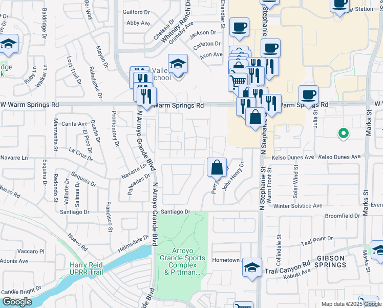 map of restaurants, bars, coffee shops, grocery stores, and more near 311 Manti Place in Henderson