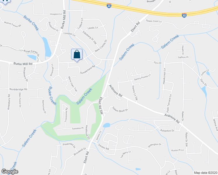 map of restaurants, bars, coffee shops, grocery stores, and more near 133 Ivy Glen Court in Winston-Salem