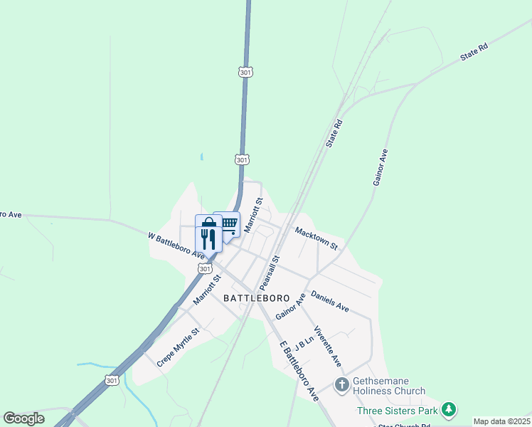 map of restaurants, bars, coffee shops, grocery stores, and more near 5304 Nolan Street in Rocky Mount