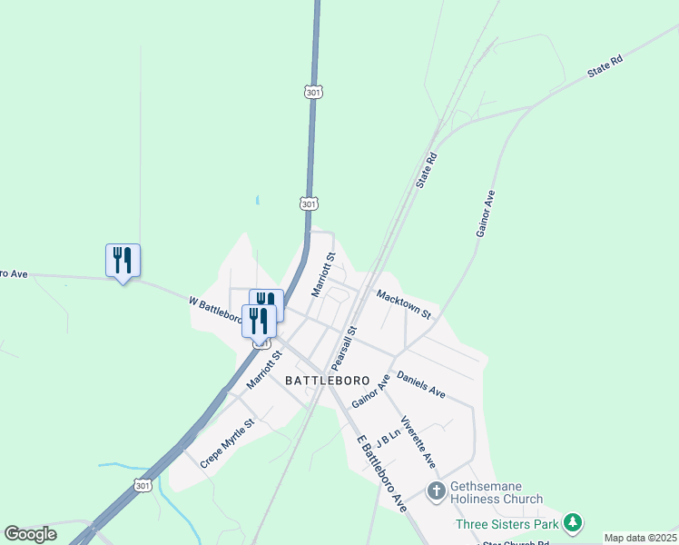 map of restaurants, bars, coffee shops, grocery stores, and more near 5304 Nolan Street in Rocky Mount