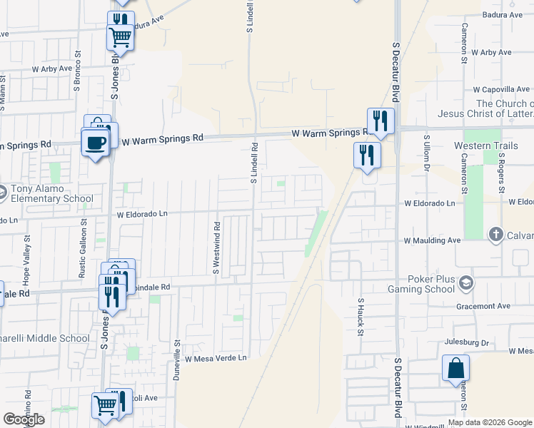 map of restaurants, bars, coffee shops, grocery stores, and more near 5458 Coral Ribbon Avenue in Las Vegas