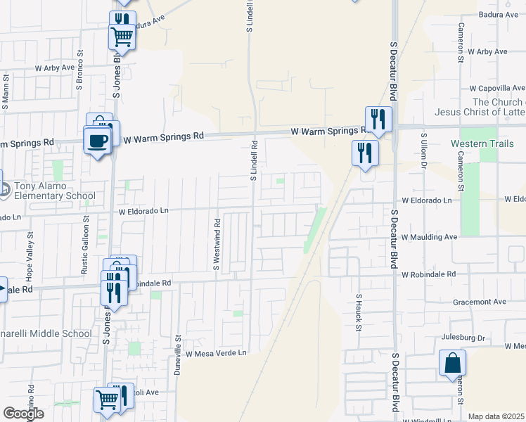 map of restaurants, bars, coffee shops, grocery stores, and more near 7538 Aspen Color Street in Las Vegas