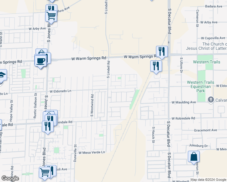 map of restaurants, bars, coffee shops, grocery stores, and more near 5458 Coral Ribbon Avenue in Las Vegas