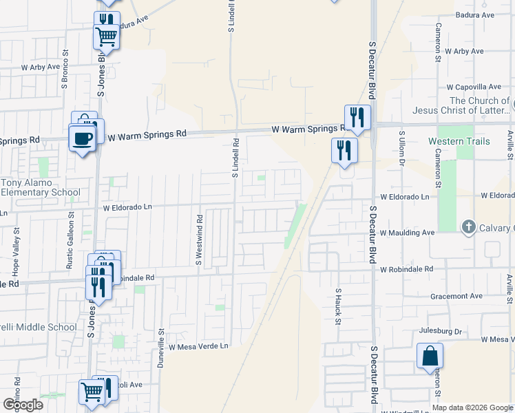 map of restaurants, bars, coffee shops, grocery stores, and more near 7544 Garden Galley Street in Las Vegas
