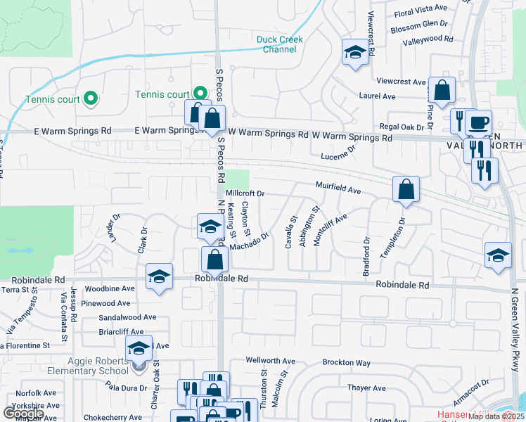 map of restaurants, bars, coffee shops, grocery stores, and more near 351 Amalfi Street in Henderson