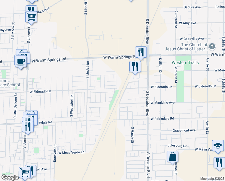 map of restaurants, bars, coffee shops, grocery stores, and more near 5246 Coral Ribbon Avenue in Las Vegas