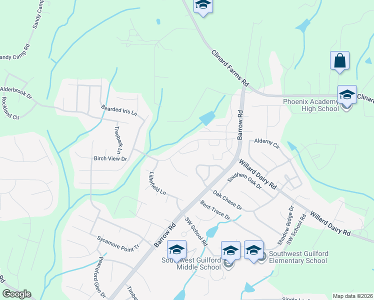 map of restaurants, bars, coffee shops, grocery stores, and more near 4437 Fair Oaks Lane in High Point