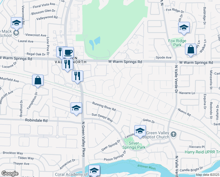 map of restaurants, bars, coffee shops, grocery stores, and more near 346 Pinnacle Court in Henderson