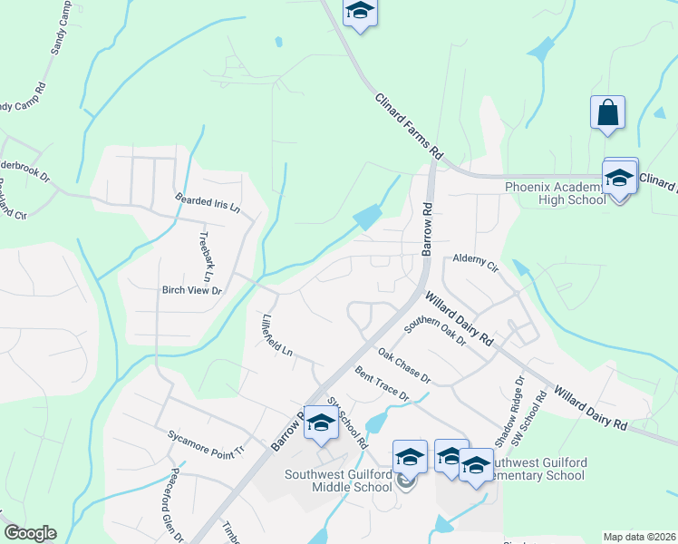 map of restaurants, bars, coffee shops, grocery stores, and more near 4437 Fair Oaks Lane in High Point