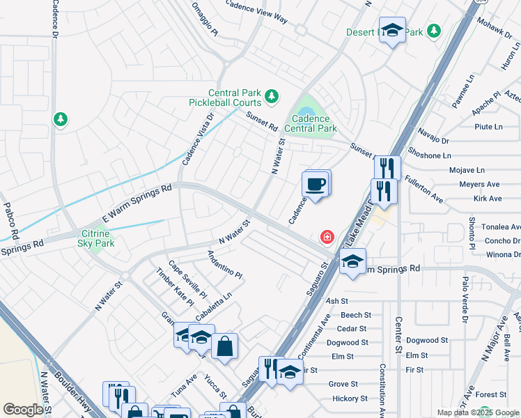 map of restaurants, bars, coffee shops, grocery stores, and more near 826 North Water Street in Henderson