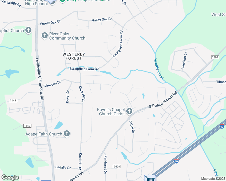 map of restaurants, bars, coffee shops, grocery stores, and more near 2359 Oakton Drive in Clemmons