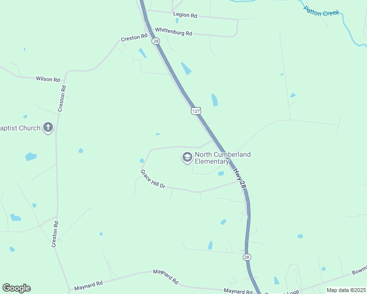 map of restaurants, bars, coffee shops, grocery stores, and more near 825 Grace Hill Drive in Crossville