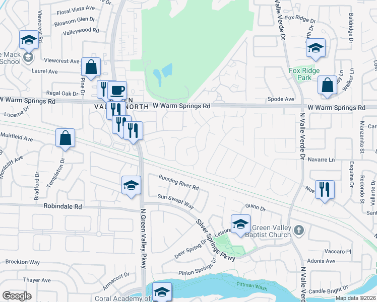 map of restaurants, bars, coffee shops, grocery stores, and more near 346 Pinnacle Court in Henderson