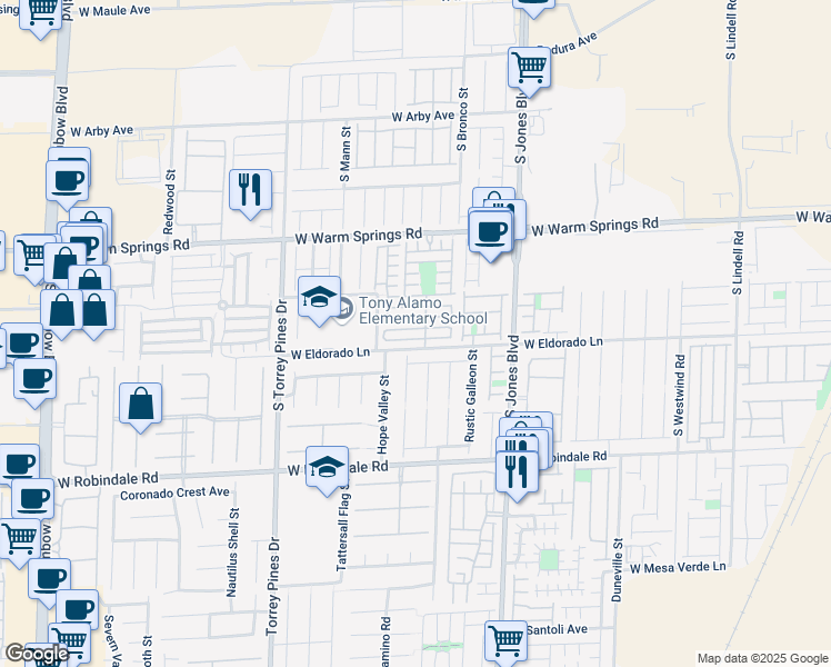 map of restaurants, bars, coffee shops, grocery stores, and more near 6260 Tawny Griffin Avenue in Las Vegas