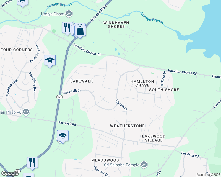map of restaurants, bars, coffee shops, grocery stores, and more near 7376 Maroney Drive in Nashville