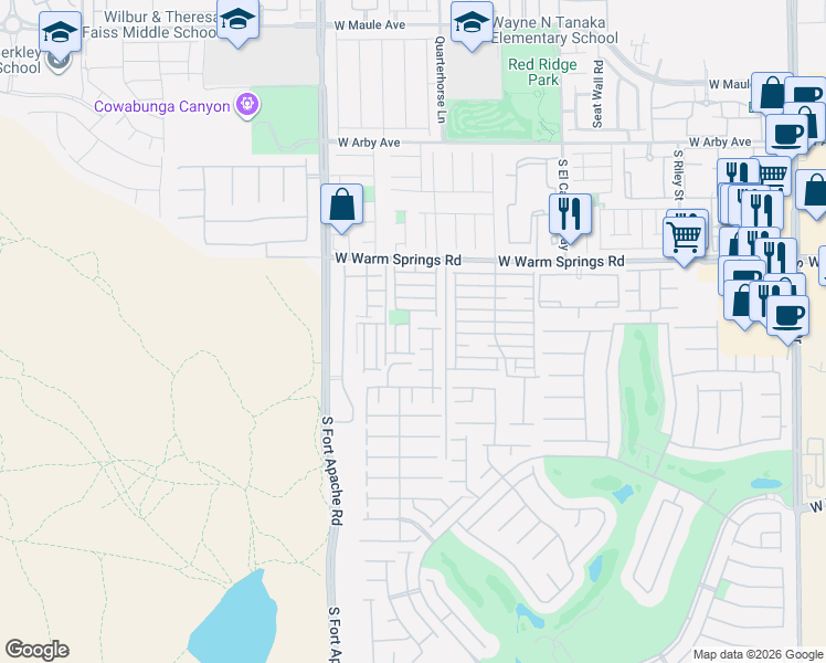 map of restaurants, bars, coffee shops, grocery stores, and more near 9284 Millikan Avenue in Las Vegas