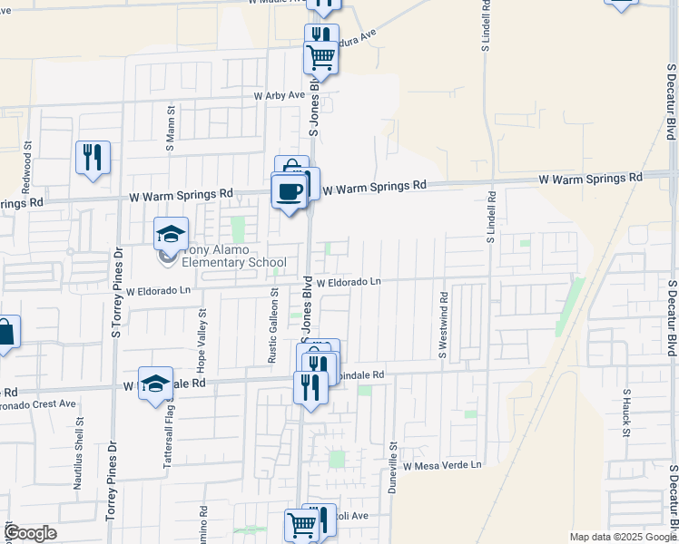 map of restaurants, bars, coffee shops, grocery stores, and more near 7488 Mountain Ledge Street in Las Vegas