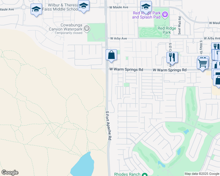 map of restaurants, bars, coffee shops, grocery stores, and more near 7425 Rainford Street in Las Vegas