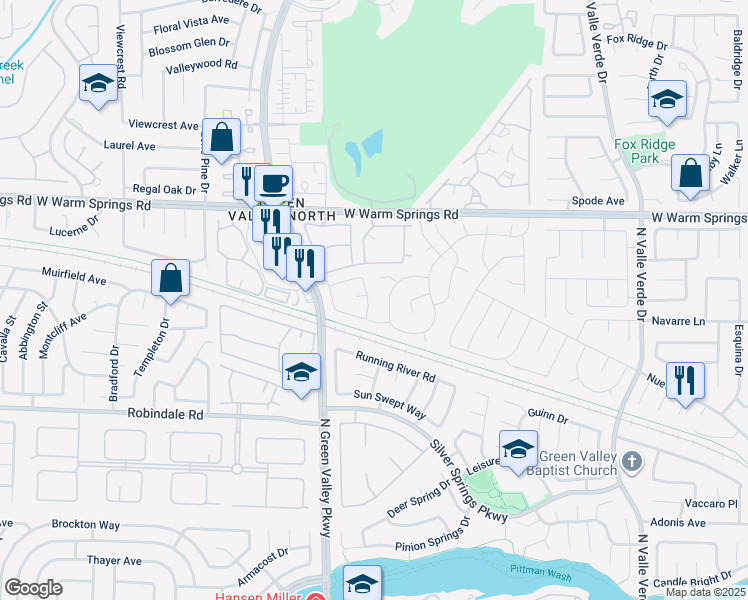 map of restaurants, bars, coffee shops, grocery stores, and more near 2060 Club Crest Way in Henderson