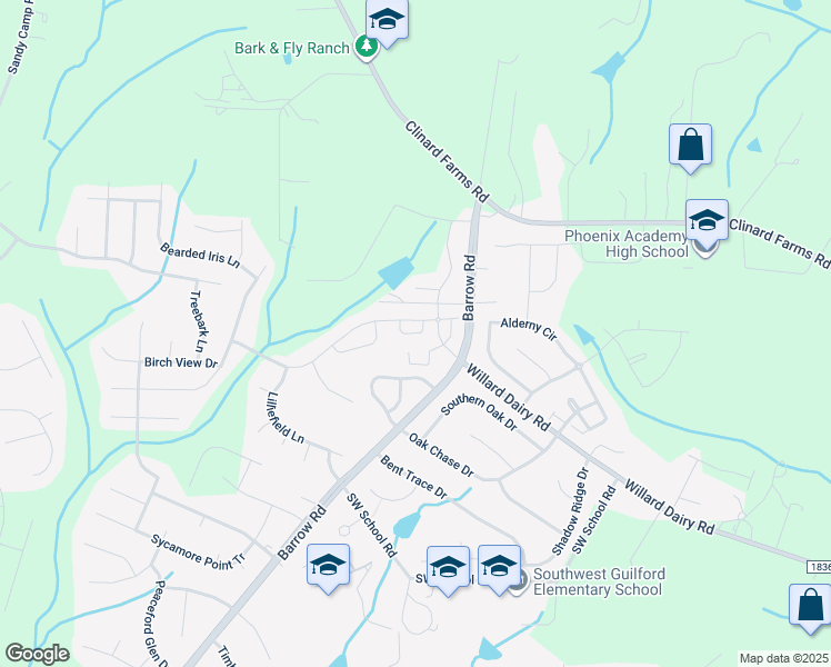 map of restaurants, bars, coffee shops, grocery stores, and more near 735 Carneros Ci in High Point