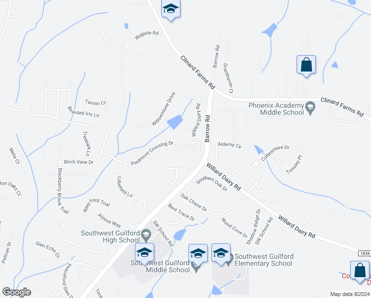 map of restaurants, bars, coffee shops, grocery stores, and more near 750 Carneros Ci in High Point