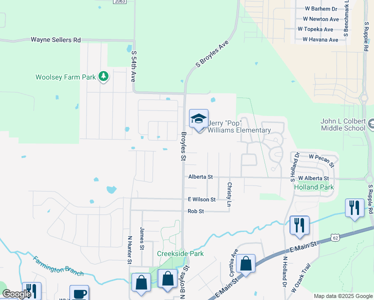 map of restaurants, bars, coffee shops, grocery stores, and more near 108 Pheasant Drive in Farmington