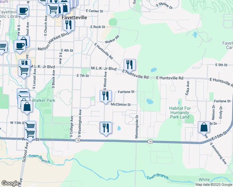 map of restaurants, bars, coffee shops, grocery stores, and more near 908 Janelle Avenue in Fayetteville
