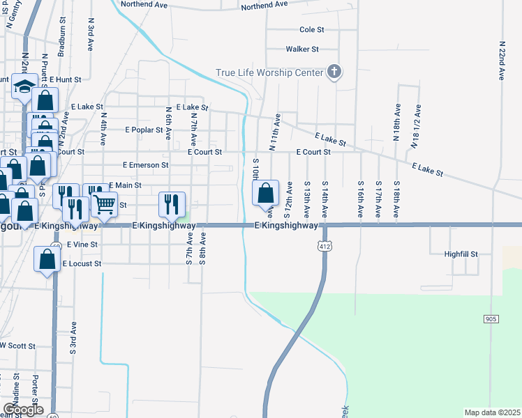 map of restaurants, bars, coffee shops, grocery stores, and more near 304 South 11th Avenue in Paragould