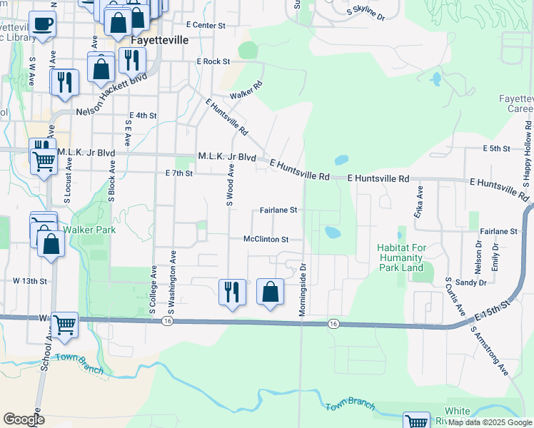 map of restaurants, bars, coffee shops, grocery stores, and more near 908 Janelle Avenue in Fayetteville